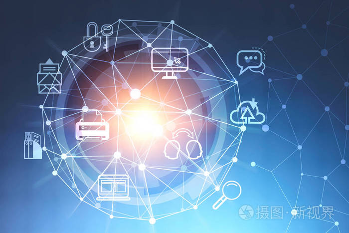 科技與視覺的交融 HUD界面下的深藍(lán)網(wǎng)絡(luò)通信圖景